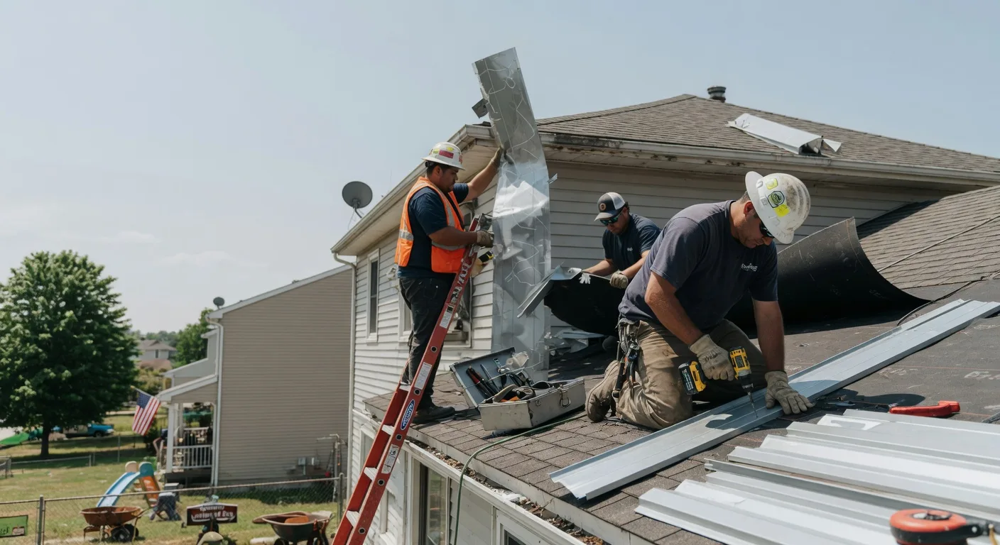 Storm Damage Metal Roof Repair in New Germantown, PA